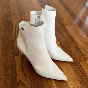 Sebastian Milano white leather booties